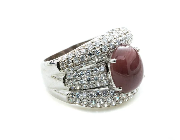 garnet precious jewels or stones on white background