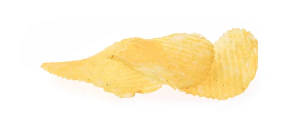 Aardappel Chips Geïsoleerd Witte Achtergrond — Stockfoto