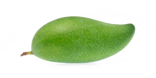 Zielone Mango Białym Tle Białym Tle — Zdjęcie stockowe