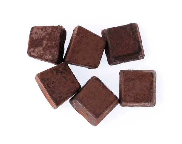 Csokoládé Szarvasgomba Ellen Elszigetelt Fehér Alapon — Stock Fotó