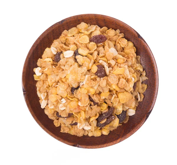 Delicious Granola Muesli Cereal Dish Isolated White Background — Stock Photo, Image