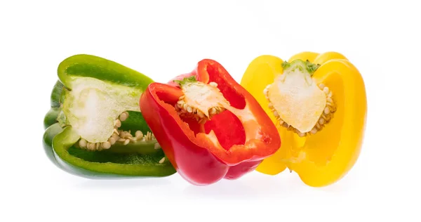 Fatia Bell Pepper Isolado Fundo Branco — Fotografia de Stock