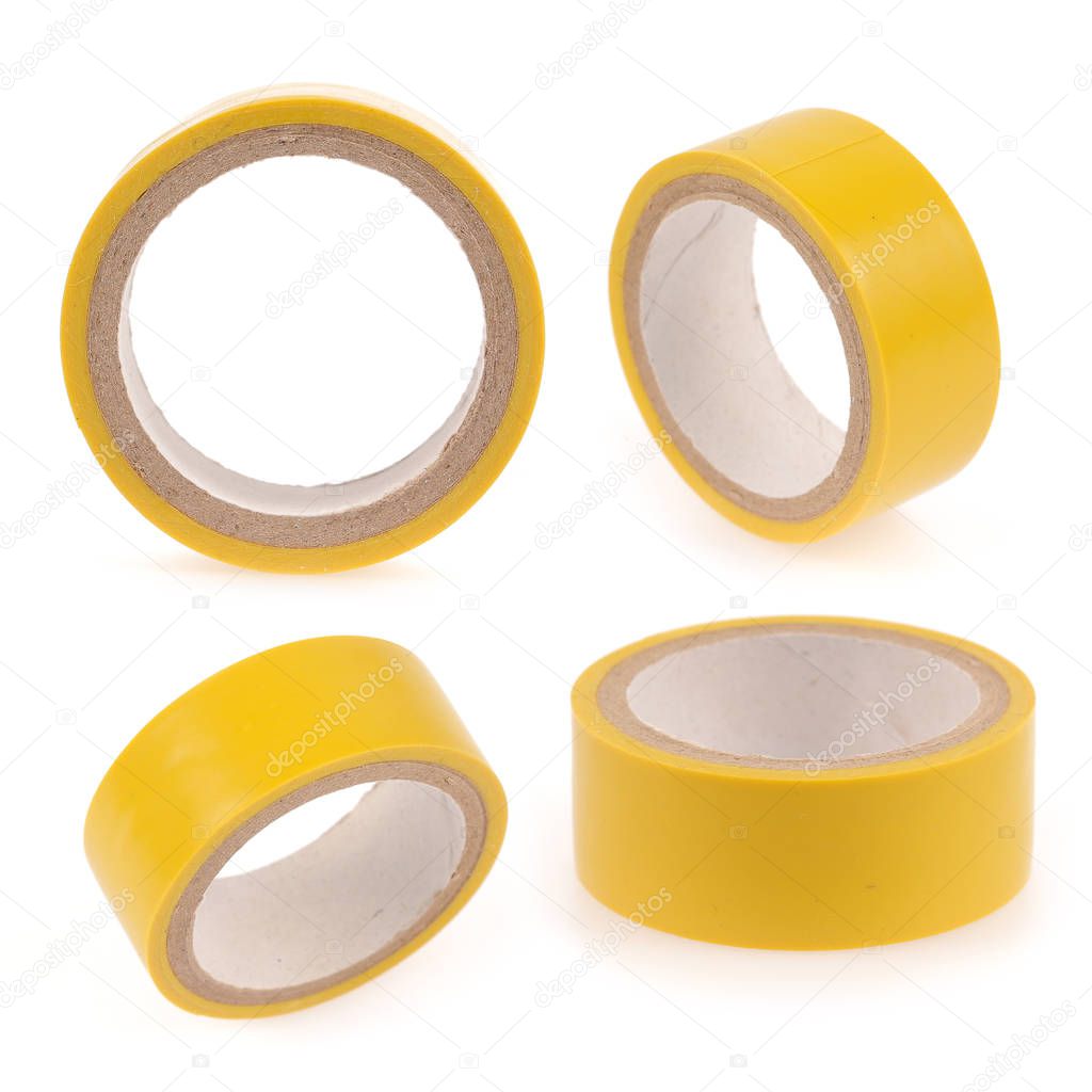 Set of Electrical tape isolated on white background