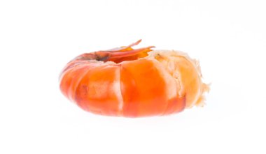 Beyaz arkaplanda karides ızgarası