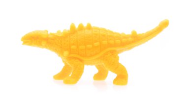 Dinosaur Ankylosaurus made out of plastic. dinosaur toy isolated on white background