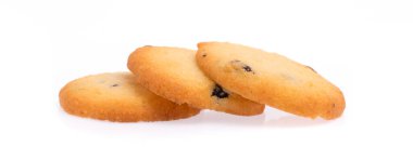 Beyaz arkaplanda izole edilmiş tereyağlı kurabiyeler