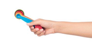 Beyaz arka planda izole edilmiş kaşık ölçme aletleri