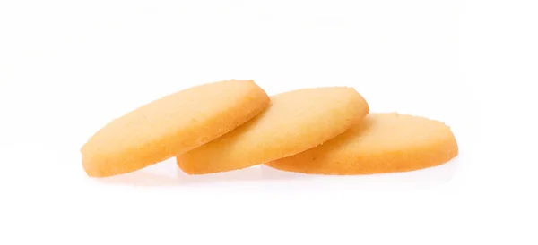 Biscoitos Manteiga Isolados Fundo Branco — Fotografia de Stock