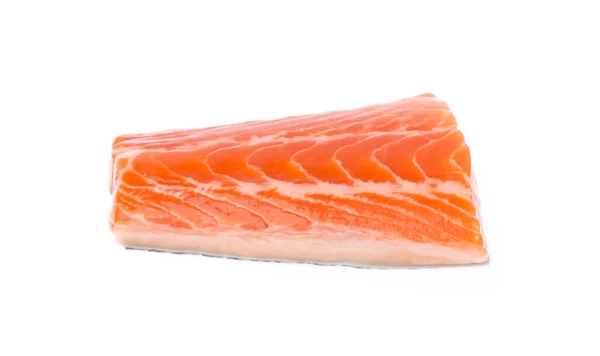 白い背景で隔離のサーモン ステーキ赤魚 — ストック写真