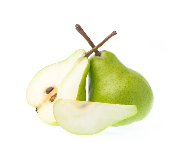 Cut Pear Isolated White Background — Stock Photo, Image