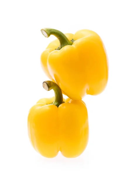 Γλυκό Κίτρινο Bell Pepper Απομονωμένο Λευκό Φόντο — Φωτογραφία Αρχείου