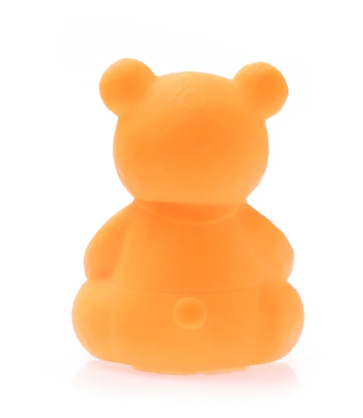 用白色背景隔离的塑料玩具熊 — 图库照片