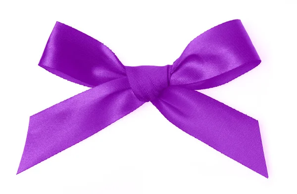 Single Purple Bow Diisolasi Pada Latar Belakang Putih — Stok Foto