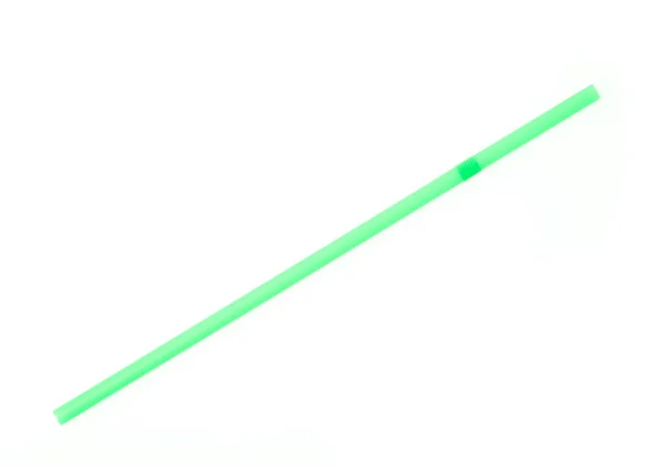 Green Drinking Straw Isolated White Background — Stock Photo, Image