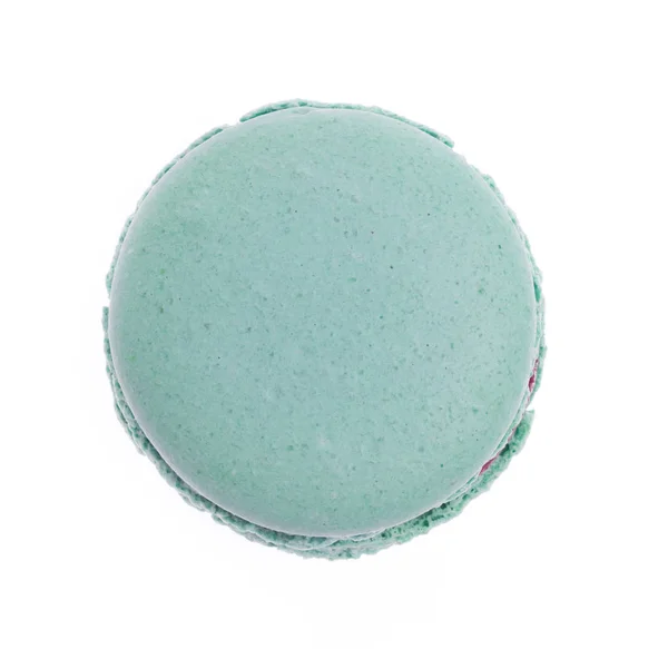 Macaron Verde Isolado Fundo Branco — Fotografia de Stock