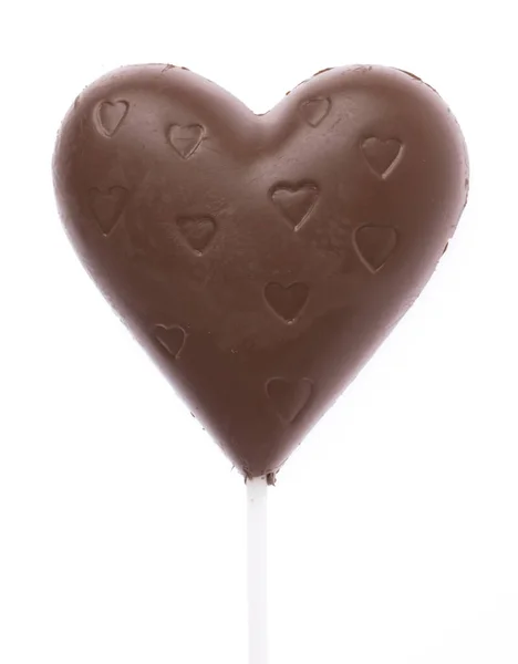 Corazón Chocolate Aislado Sobre Fondo Blanco — Foto de Stock