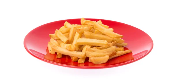 Frites Een Schotel Geïsoleerd Een Witte Achtergrond — Stockfoto