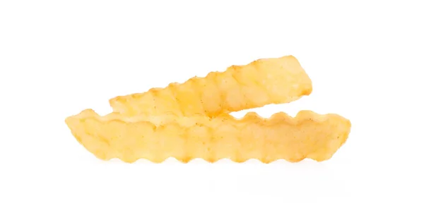 Gezackte Pommes Frites Isoliert Auf Weißem Hintergrund — Stockfoto
