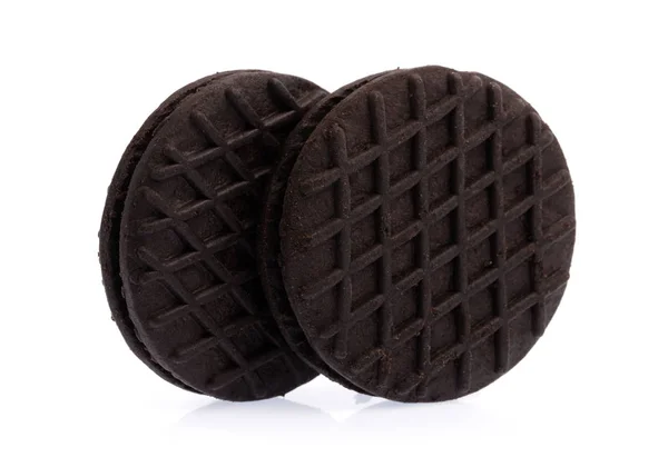 Oreo Cookies Med Grädde Mjölk Isolerad Vit Bakgrund — Stockfoto