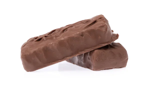 Csokoládé Mandula Izolált Fehér Alapon — Stock Fotó