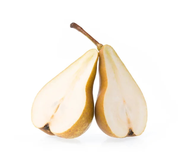 Slice Brown Pears Isolated White Background — Stock Photo, Image