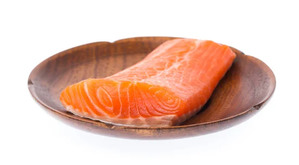 Bistecca Pesce Rosso Salmone Crudo Fresco Piatto Isolato Sfondo Bianco — Foto Stock