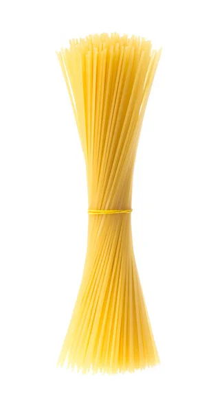 Rauwe Spaghetti Geïsoleerd Witte Achtergrond — Stockfoto