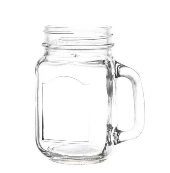 Порожній Скляний Глечик Ізольований Білому Тлі — стокове фото