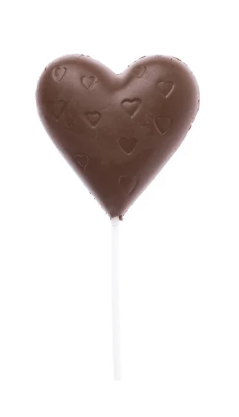 Schokoladenherz Isoliert Auf Weißem Hintergrund — Stockfoto