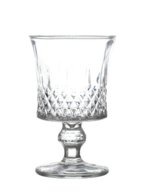 Boş bardak, beyaz arkaplanda izole edilmiştir.