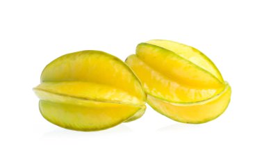 fresh carambola isolated on white background