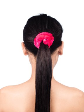 A portrait of a young woman with hair band in hair isolated on white background. clipart