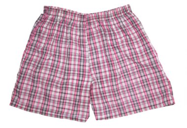 Beyaz arka plan üzerinde izole boxer şort (iç çamaşırı).