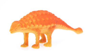 Oyuncak plastik Kentrosaurus beyaz arkaplanda izole edildi.