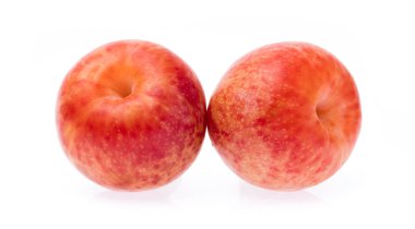 Kırmızı erik beyaz grupta izole edilmiş.