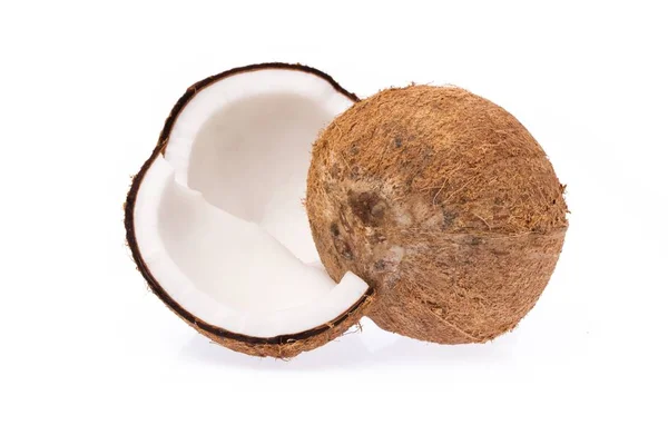 Copra Frutas Coco Orgânico Marrom Velho Quebrado Pedaços Empilhado Fundo — Fotografia de Stock