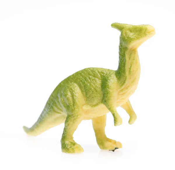 Parasaurolophus Hecho Plástico Dinosaurio Juguete Aislado Sobre Fondo Blanco —  Fotos de Stock