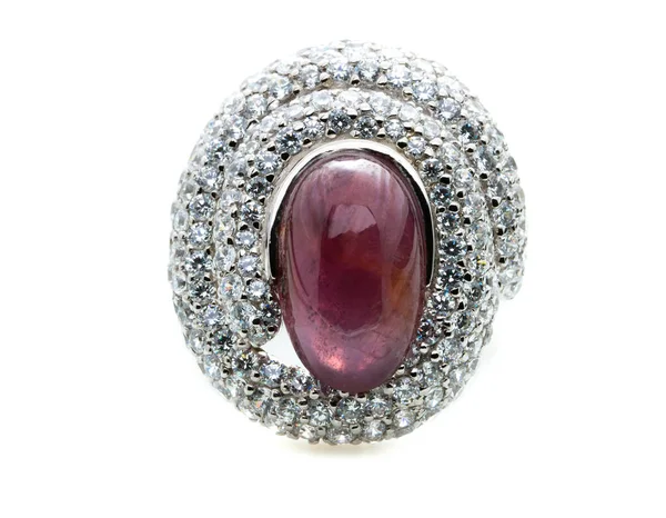 Garnet Precious Jewels Stones White Background — Stock Photo, Image