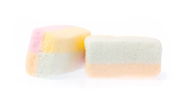 Marshmallows Pastel Isolado Sobre Fundo Branco — Fotografia de Stock