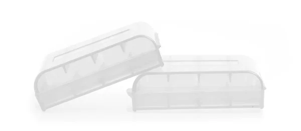 白色の背景に絶縁された電子機器用の電池パック用の電気ボックス — ストック写真