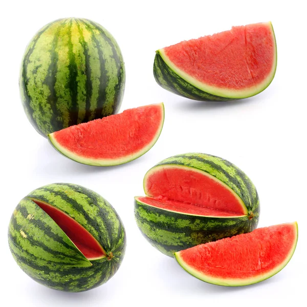 Set Watermelon Isolated White Background — Stock Photo, Image