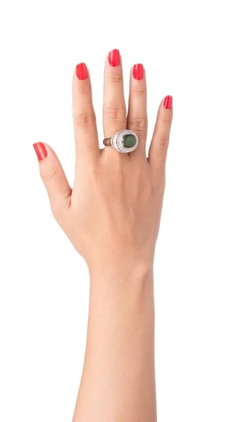 Ring Finger Isoliert Auf Weißem Hintergrund Zeigen — Stockfoto