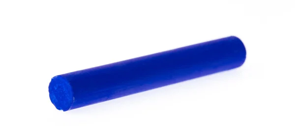 Color Tiza Azul Aislado Sobre Fondo Blanco —  Fotos de Stock
