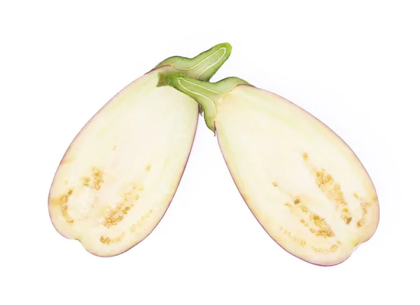 Beyaz Arkaplanda Izole Edilmiş Patlıcan Kesimi — Stok fotoğraf
