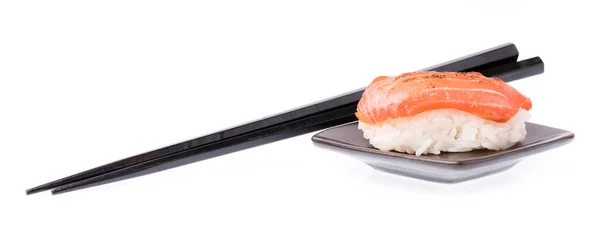 Dish Sushi Chopsticks Isolated White Background — Stock Photo, Image