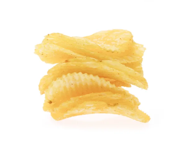 Kartoffelchips Isoliert Auf Weißem Hintergrund — Stockfoto