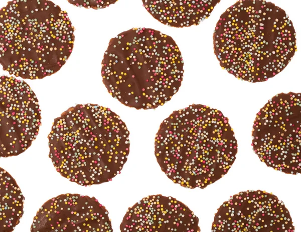 Chocolate Cookies Sprinkle Isolated White Background — Stock Photo, Image