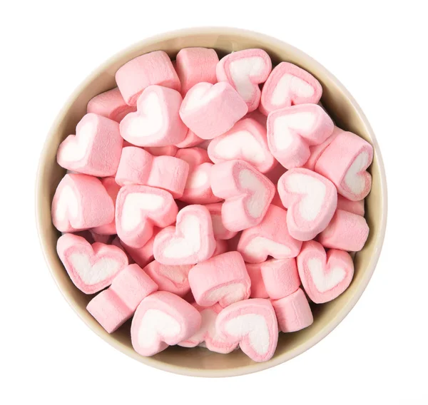 Beyaz Arka Planda Izole Edilmiş Şekerleme Şeklinde Tatlı Kalpli Bir — Stok fotoğraf