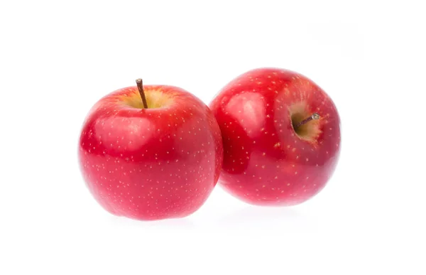 Färskt Rött Äpple Isolerad Vit Bakgrund — Stockfoto