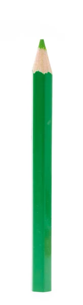 Lápis Verde Isolado Sobre Fundo Branco — Fotografia de Stock